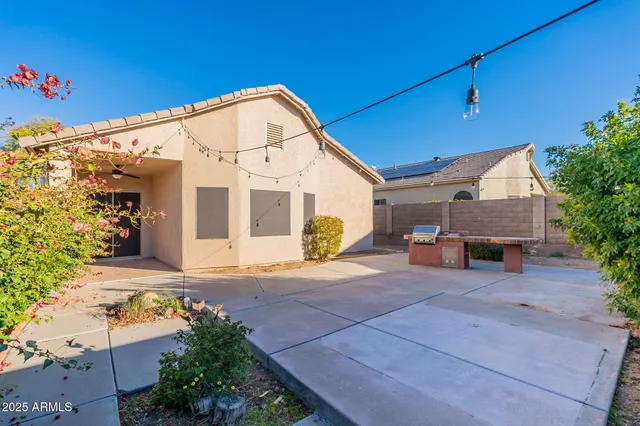 a view of a house with a patio