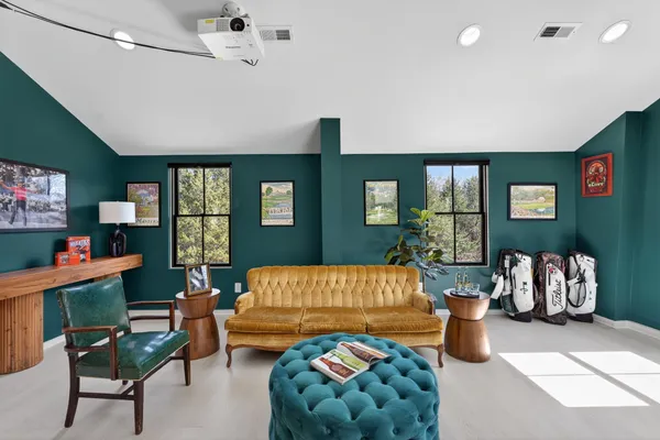 a living room with furniture