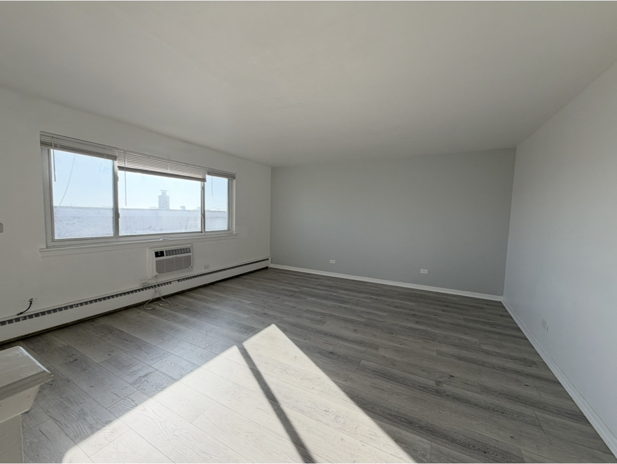 2033 West 111th Street, Unit 2S Chicago, IL 60643 - Photo 2 of 8 an empty room with wooden floor and windows