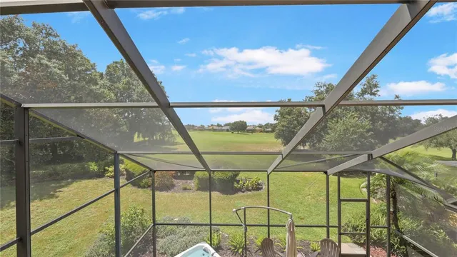 a view of a garden with pathway