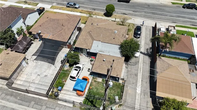 an aerial view of residential house with outdoor space