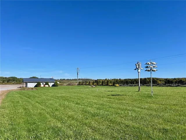 a view of a golf course with a lake