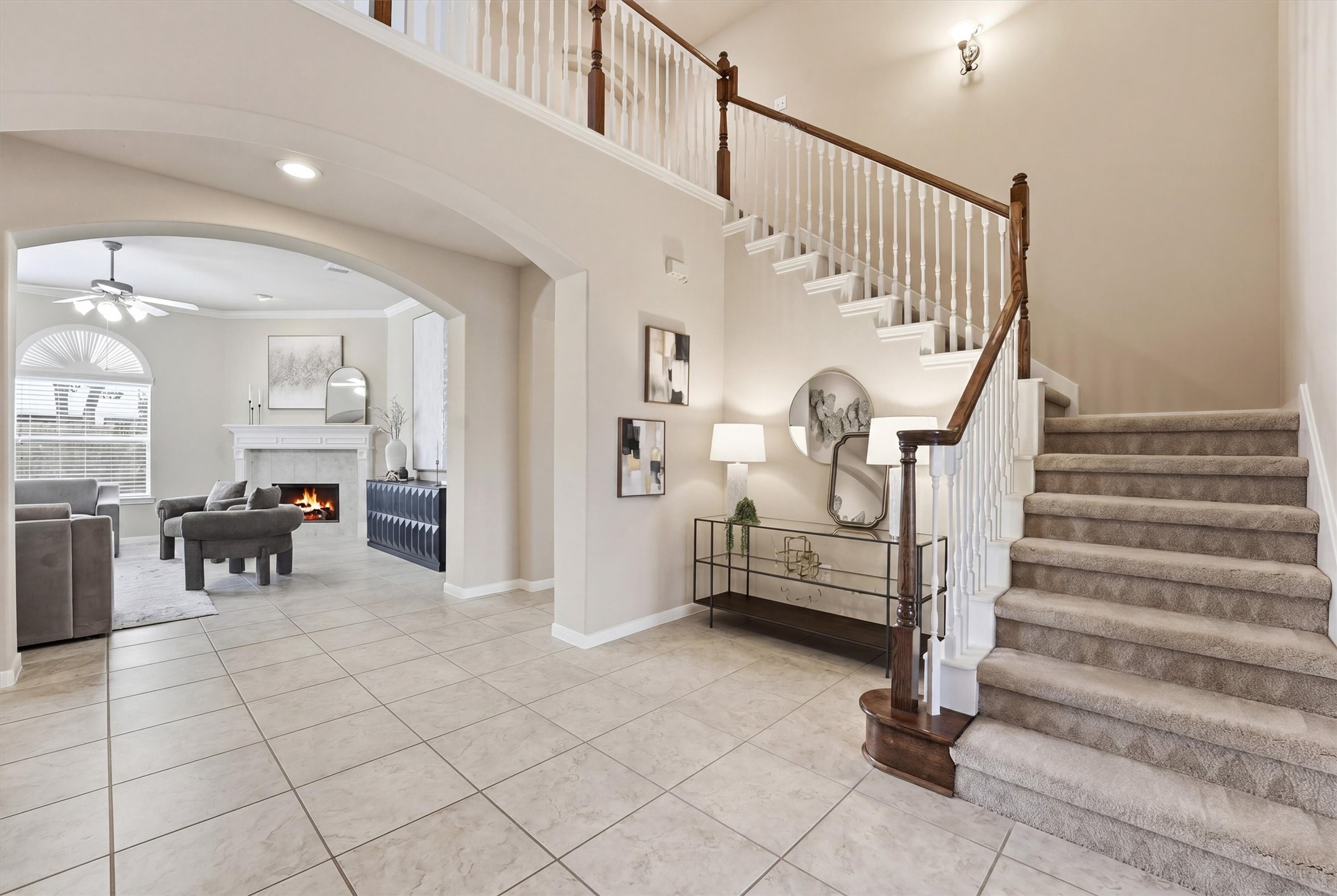 17415 Memorial Mills Drive Spring, TX 77379 - Photo 2 of 37 Dramatic two-story entry with sweeping staircase
