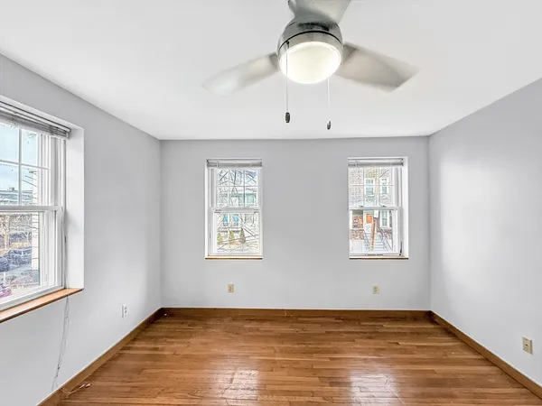 a view of a livingroom with a window