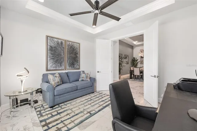 a living room with furniture