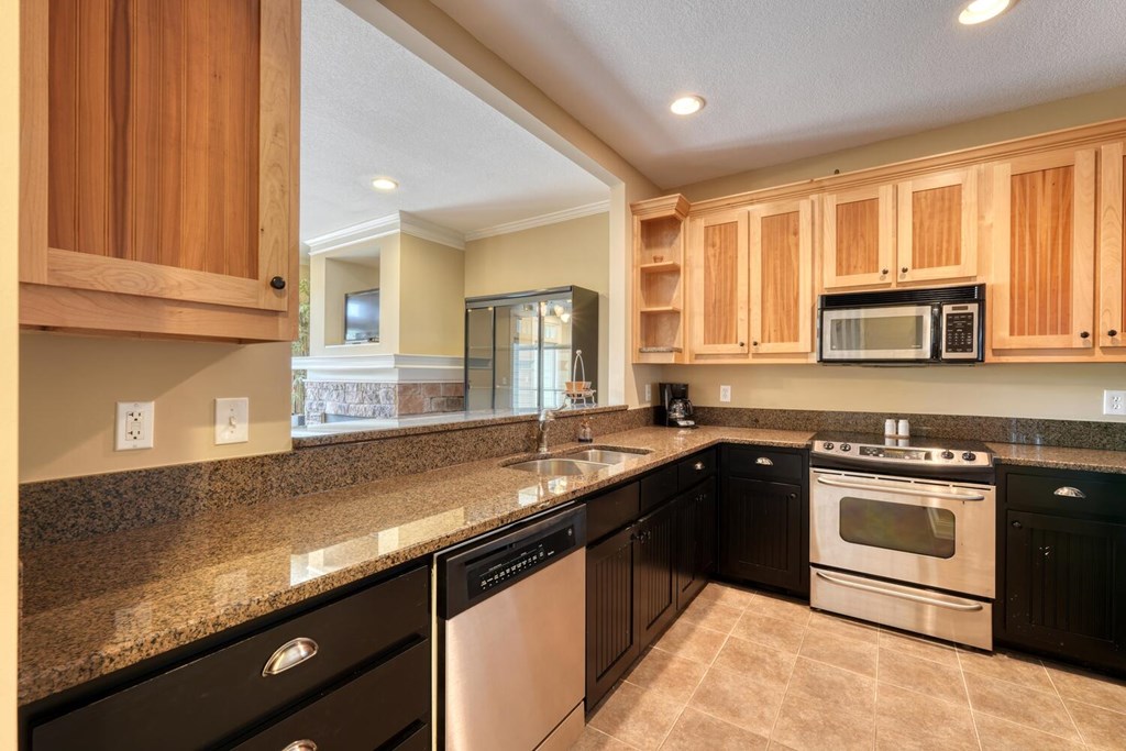 1401 Lakeside Road Hiawassee, GA 30546 - Photo 6 of 46 a kitchen with stainless steel appliances granite countertop a sink and a stove
