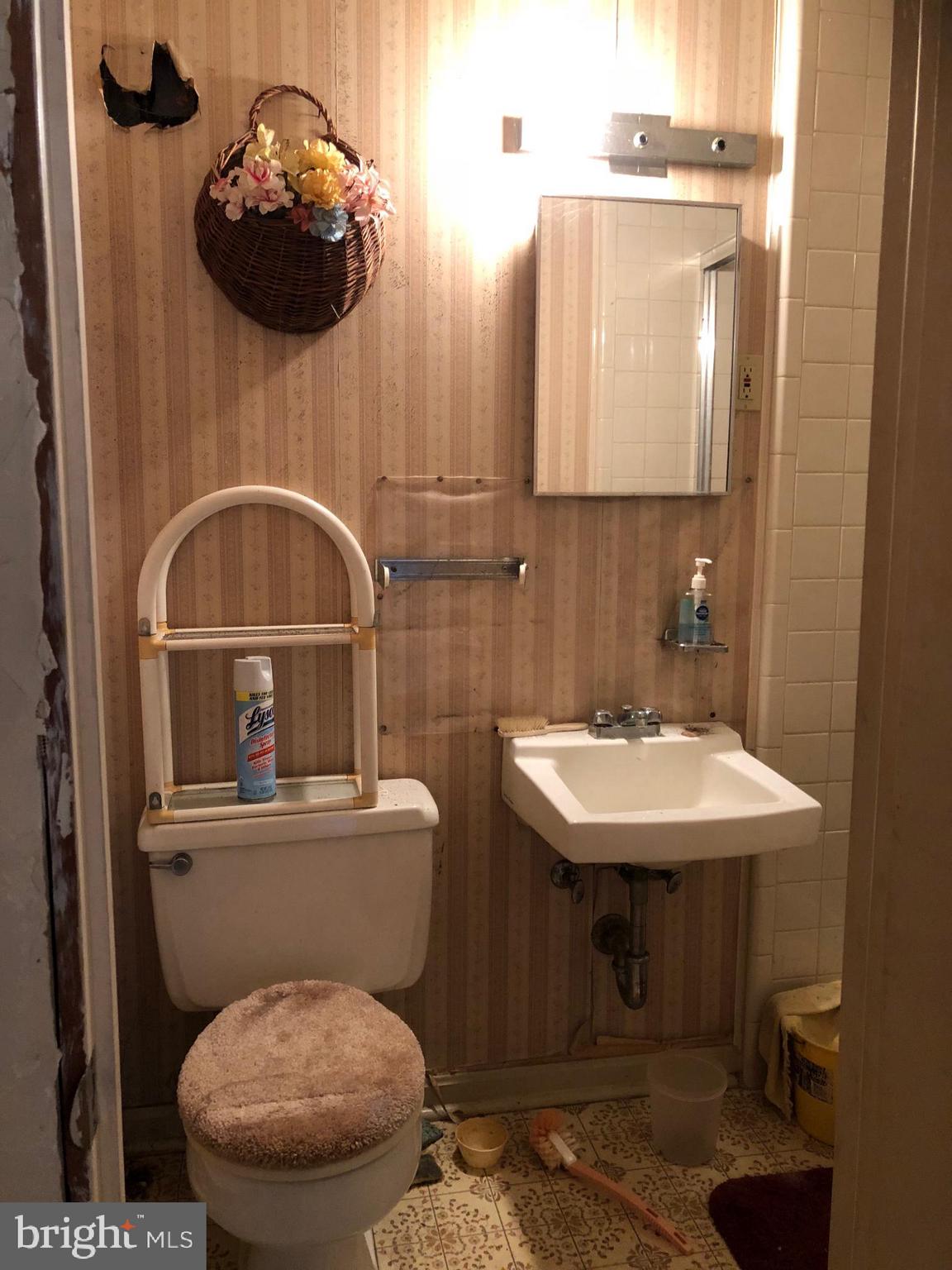 16031 Riffle Ford Road Gaithersburg, MD 20878 - Photo 18 of 23 a bathroom with a toilet a sink and mirror
