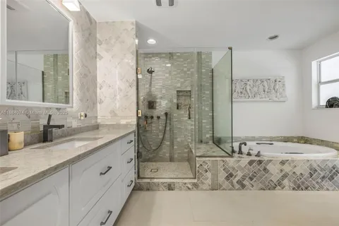 a view of yard with wooden deck and outdoor seating