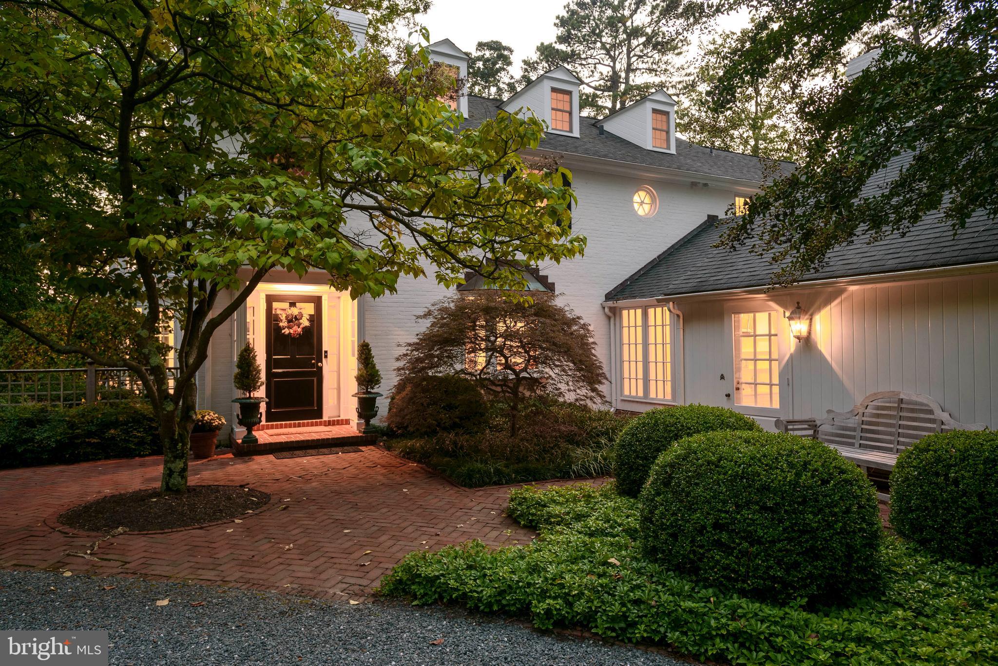 7950 Bloomfield Road Easton, MD 21601 - Photo 48 of 57 Front entrance at dusk
