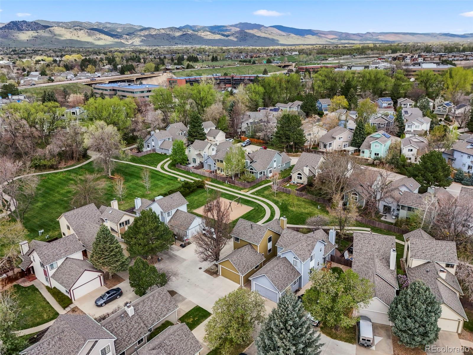 4829 Baldwin Place Boulder, CO 80301 - Photo 41 of 45 an aerial view of a house with a garden