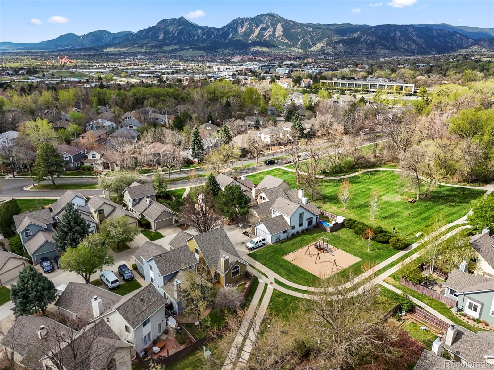 4829 Baldwin Place Boulder, CO 80301 - Photo 43 of 45 an aerial view of residential house with outdoor space and river