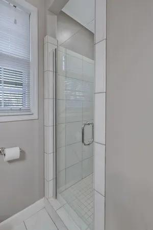 a bathroom with a shower