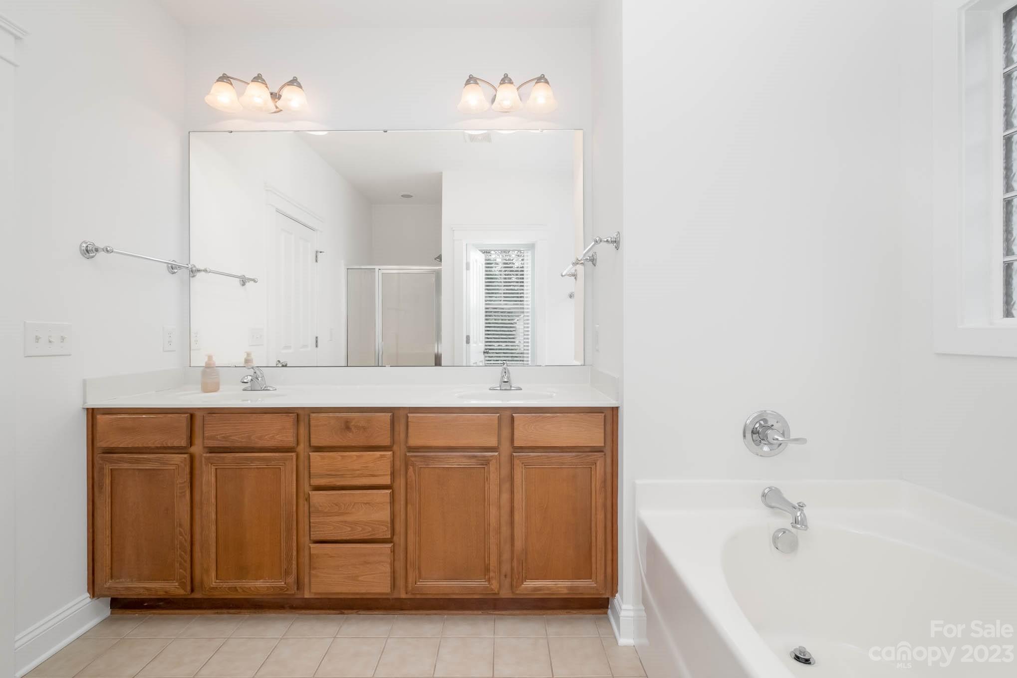 3499 Richard's Crossing Fort Mill, SC 29708 - Photo 19 of 33 a bathroom with a tub a sink and a mirror