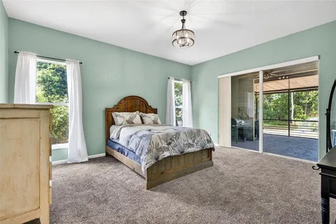 a spacious bedroom with a bed and a window