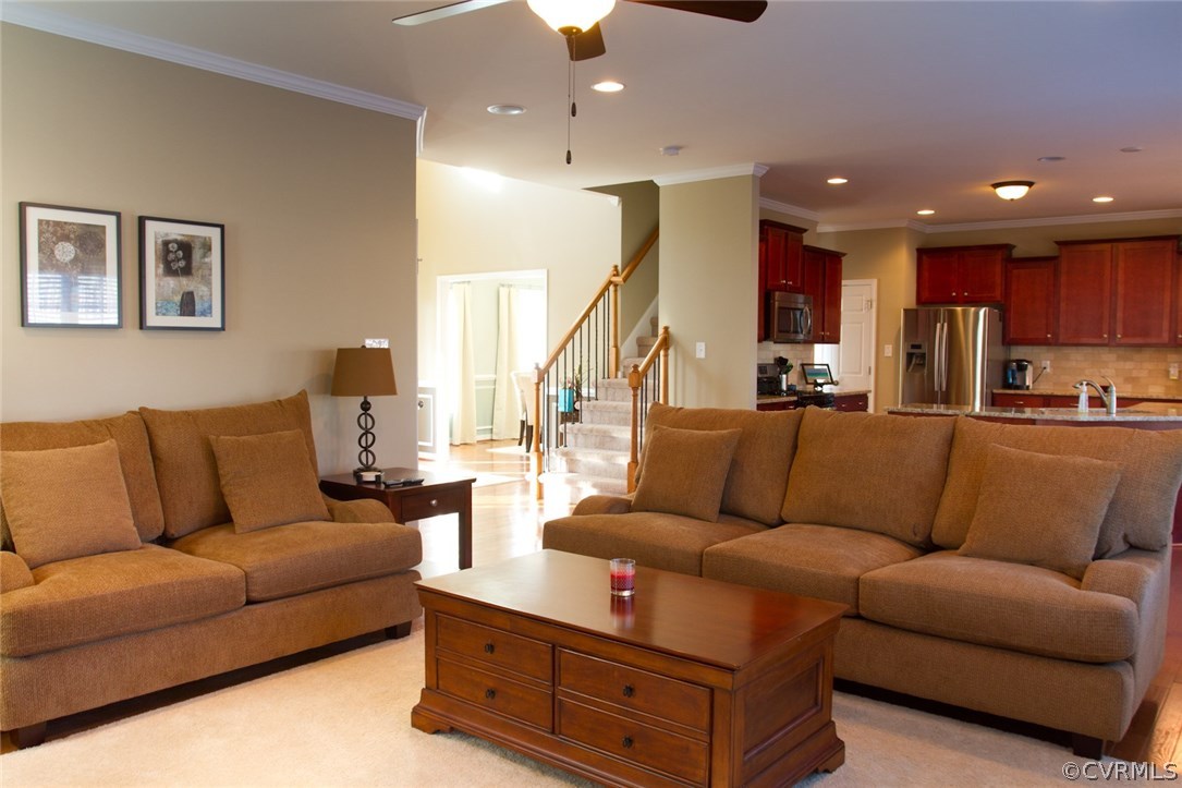 11019 Avening Road Chesterfield, VA 23832 - Photo 5 of 14 a living room with furniture and a view of kitchen