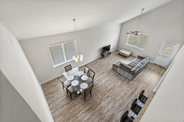 a living room with furniture and a couch