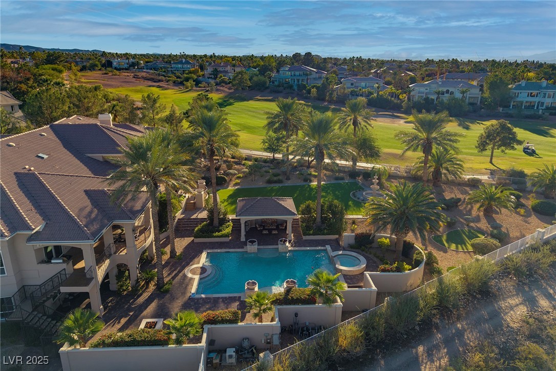 164 Augusta Street Henderson, NV 89074 - Photo 62 of 64 Aerial Side View of Backyard and Pool