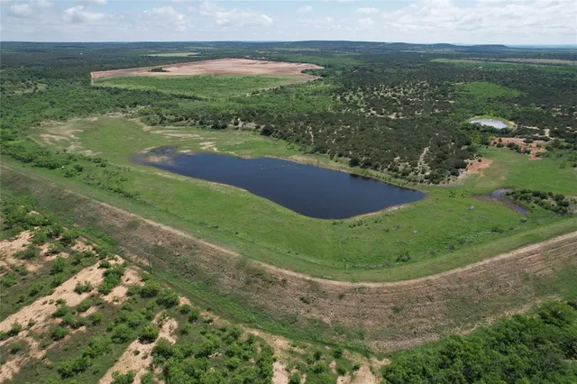 a view of a field with an ocean