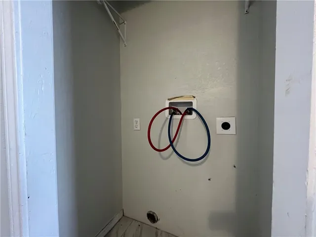 a bathroom with a mirror