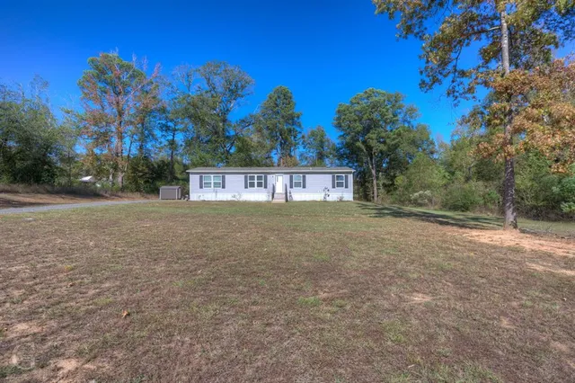 a view of a house with a yard and a tree