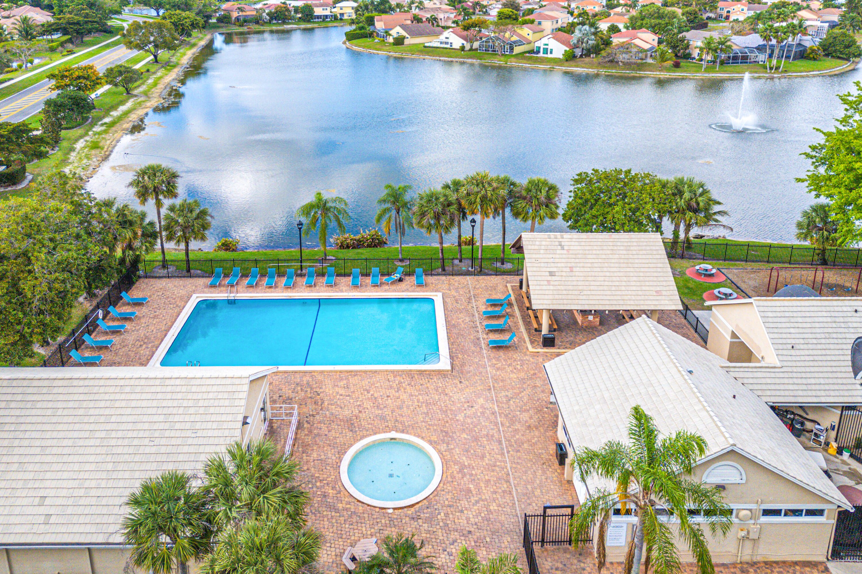 10560 Plainview Circle Boca Raton, FL 33498 - Photo 37 of 45 an aerial view of a house with outdoor space and swimming pool