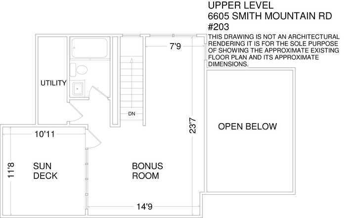 6605 Smith Mountain Road, Unit 203 Penhook, VA 24137 - Photo 49 of 49 upper level floor plan