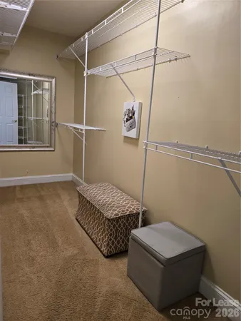 a room with bed and windows
