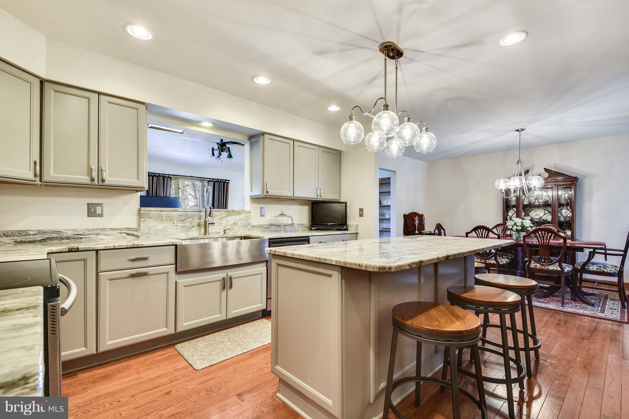 2800 Anderson Road White Hall, MD 21161 - Photo 11 of 30 Kitchen island, gray cabinetry and farm sink