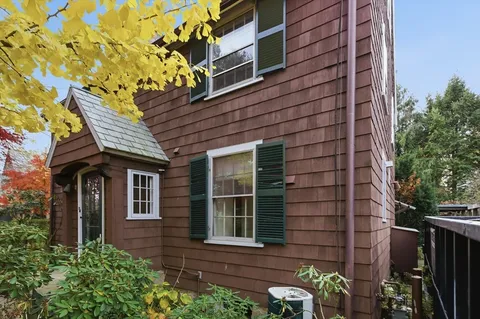 a brick building with a large windows