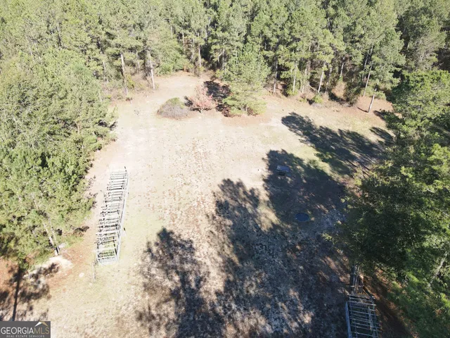 a view of a yard with trees