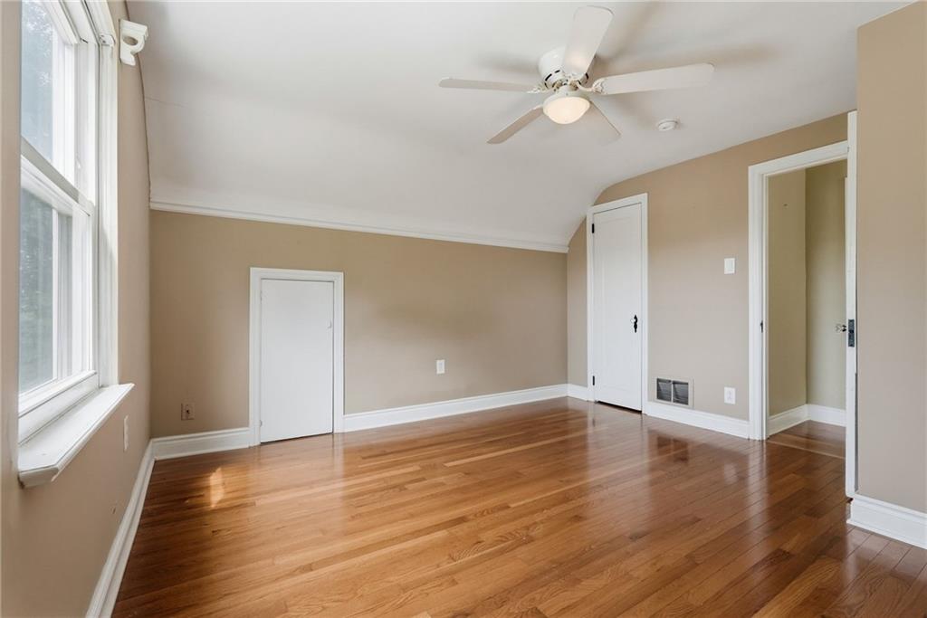 809 Franklin Road Mars, PA 16046 - Photo 26 of 44 Bright bedroom with ceiling fan and hardwood floors