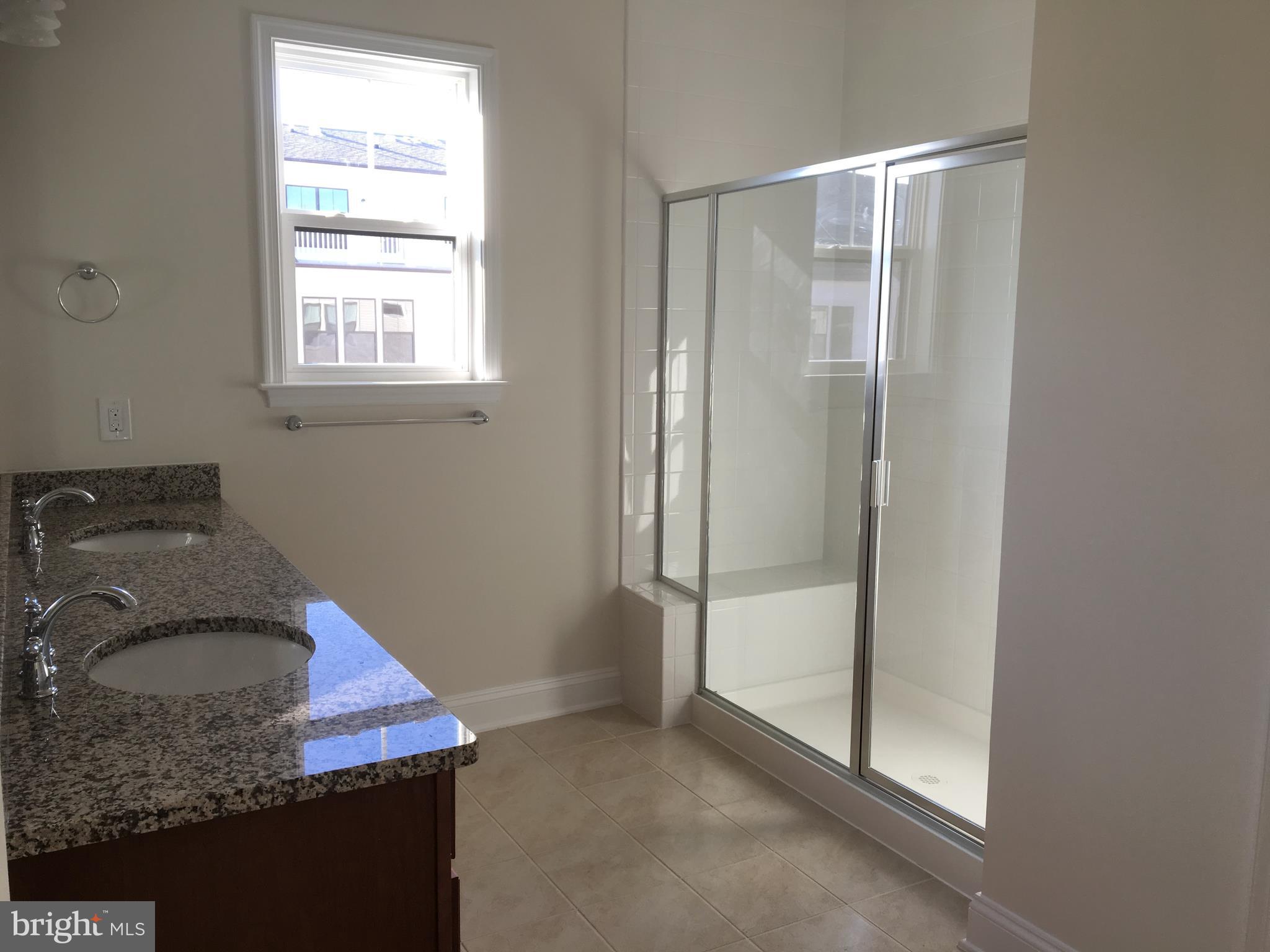 22591 Amendola Terrace Ashburn, VA 20148 - Photo 21 of 39 a bathroom with a granite countertop sink and a mirror