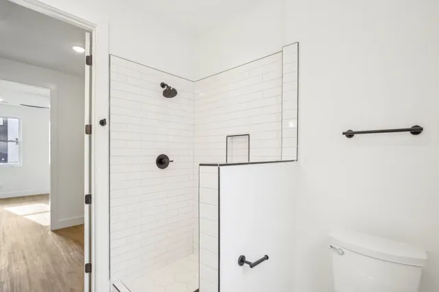 a bathroom with a shower