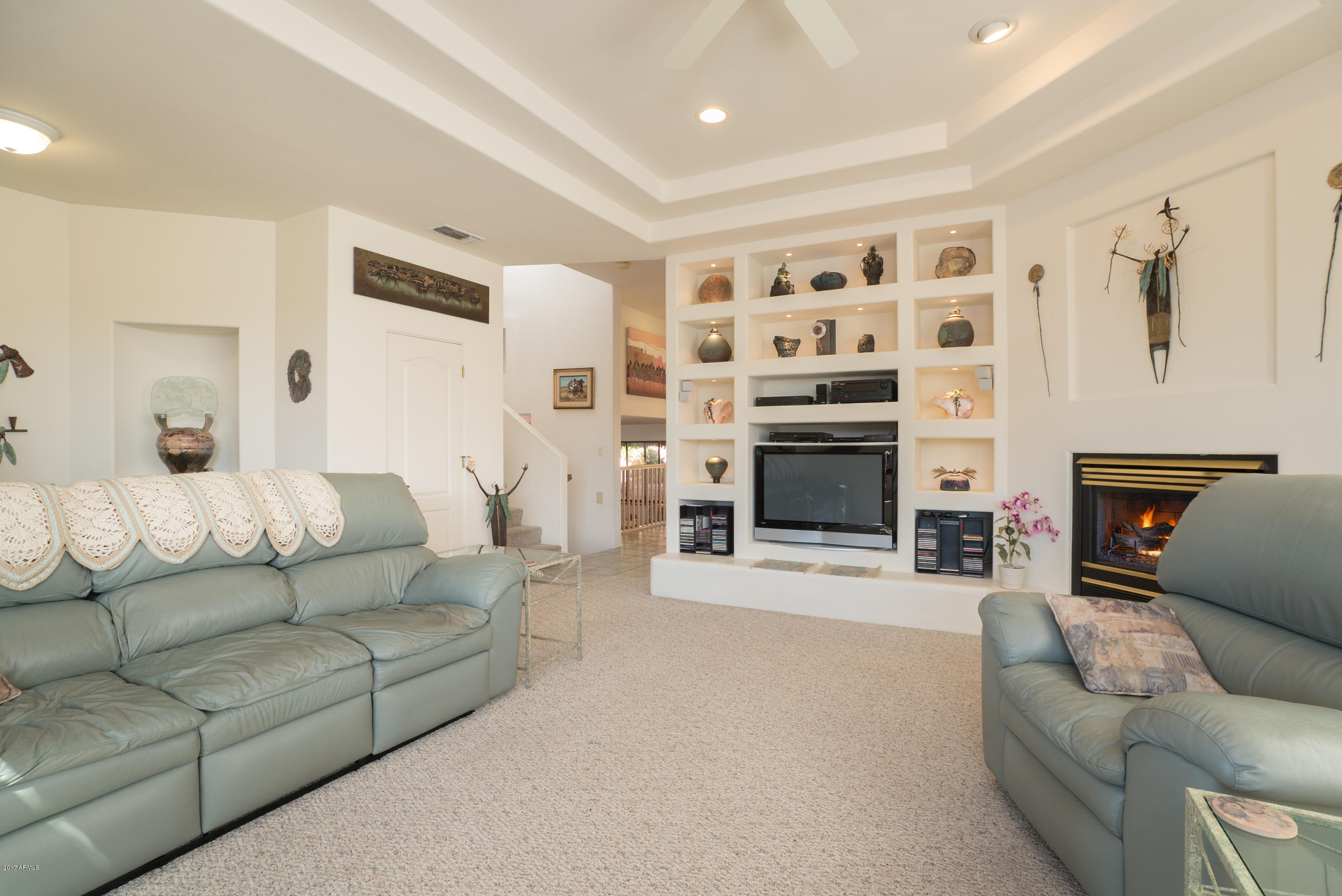 350 Indian Cliffs Road Sedona, AZ 86336 - Photo 9 of 19 iving Room + Art Niches & Fireplace