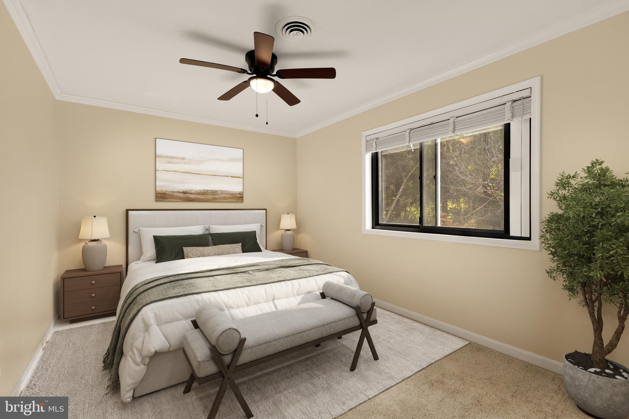 1434 Kirby Road McLean, VA 22101 - Photo 39 of 53 a bedroom with a bed and a potted plant