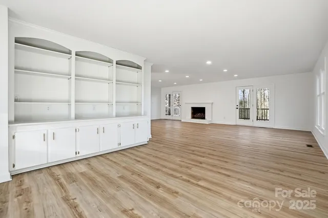 a bathroom with a shower curtain