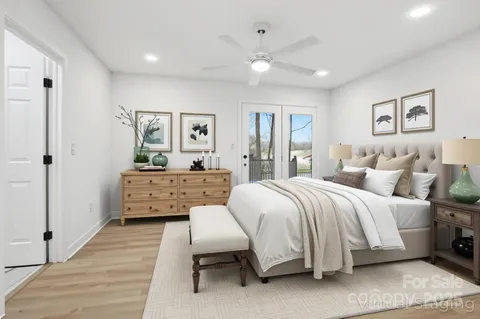 a bathroom with a shower curtain