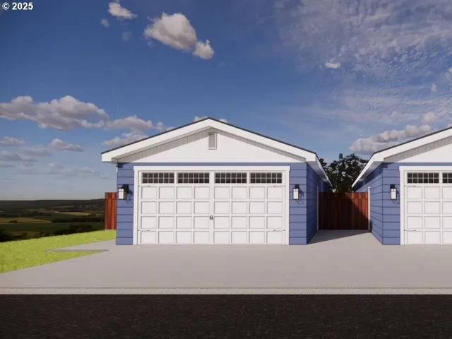 a view of a garage