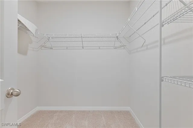 a view of a room with racks on the wall