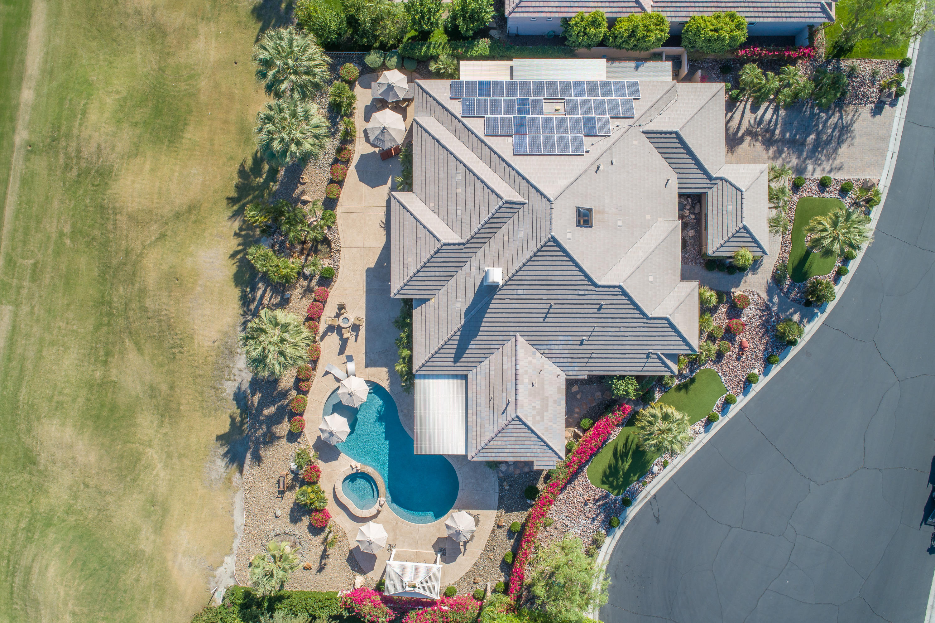 4 Vía Verde Rancho Mirage, CA 92270 - Photo 43 of 63 an aerial view of house with yard