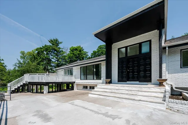 a view of a house with a balcony