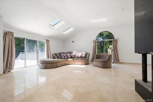 a living room with furniture