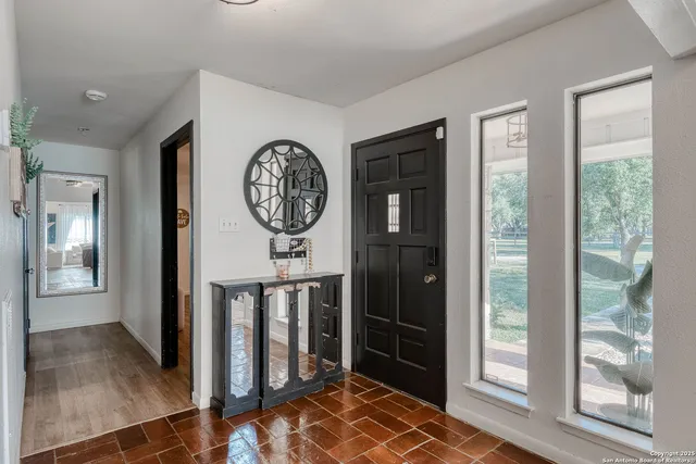 a view of a hallway with elevator