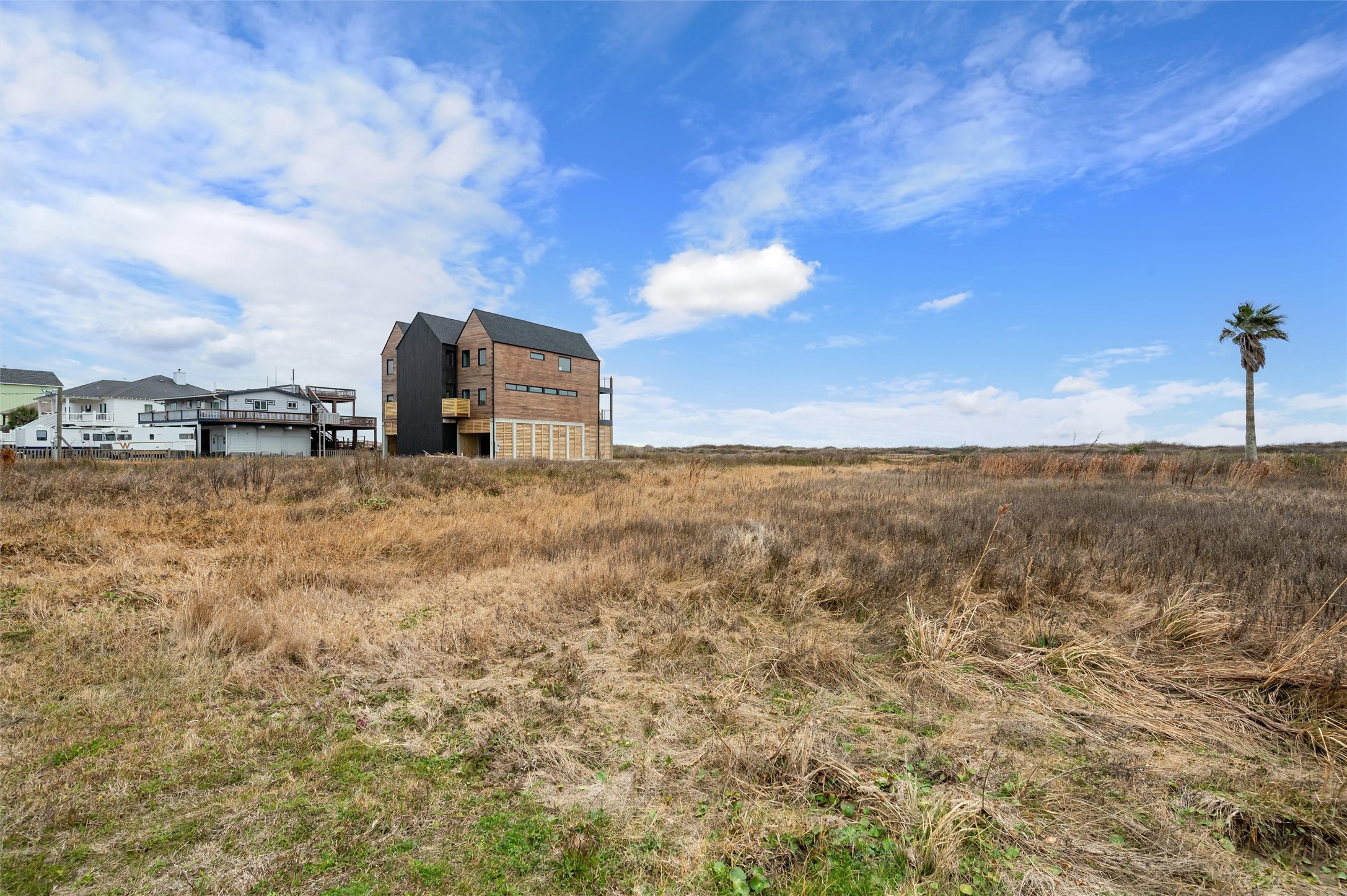 a view of a terrace with sky view
