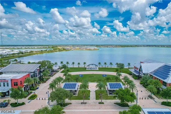a view of a city with an ocean