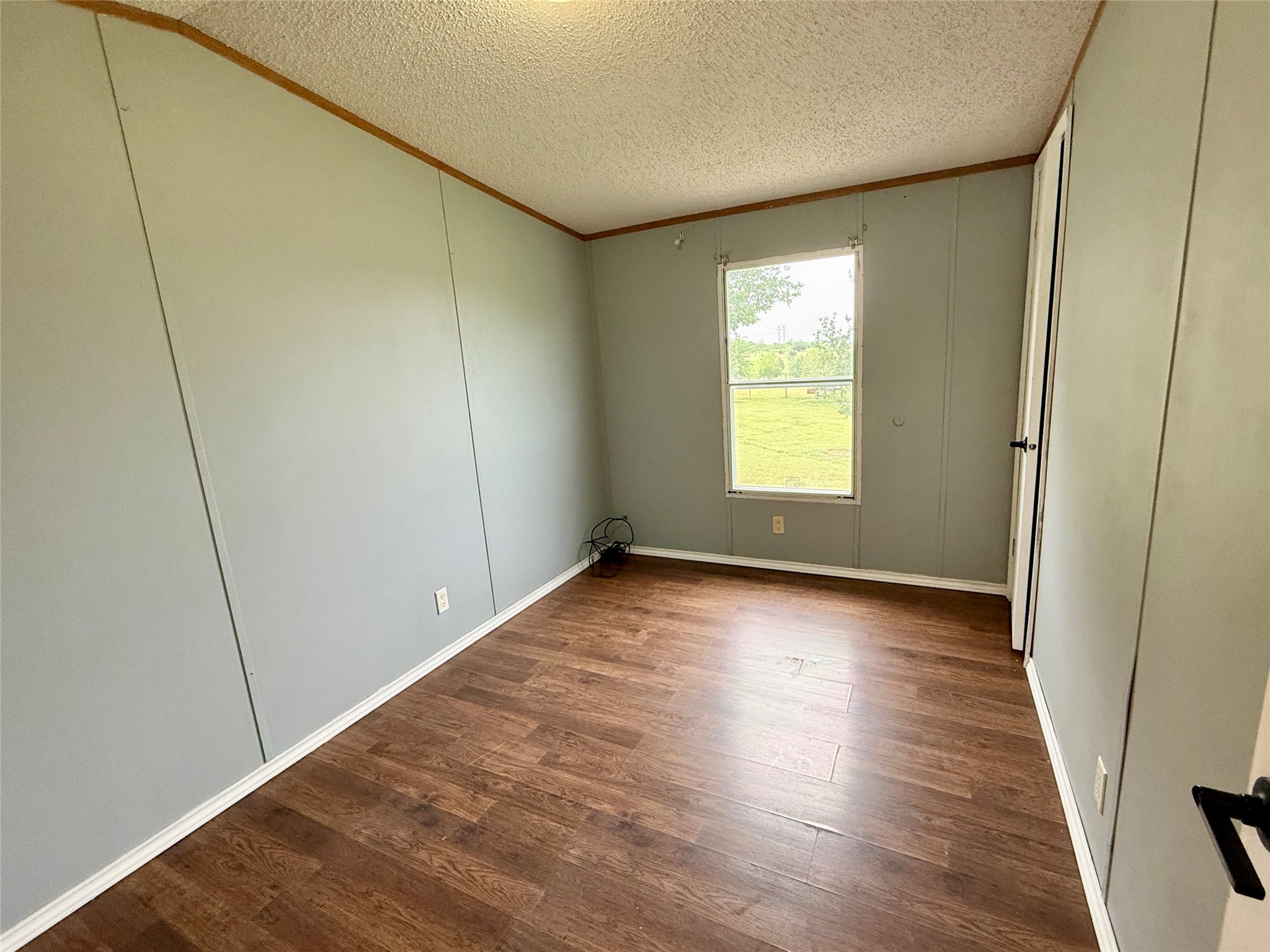 3075 FM 2001 Buda, TX 78610 - Photo 18 of 26 Second bedroom features wood-like flooring and a view of the outdoors.