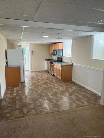 a view of kitchen and window