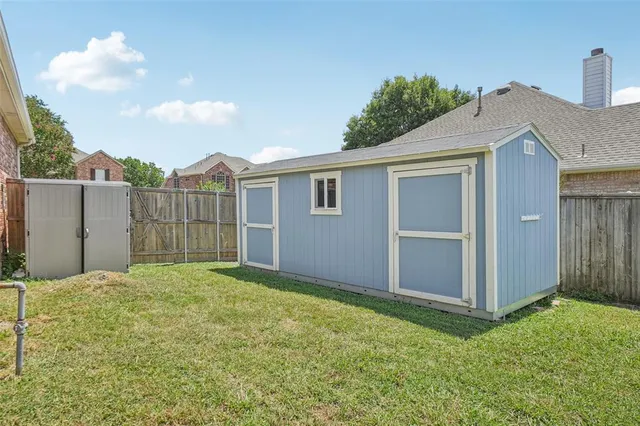 a view of backyard of house