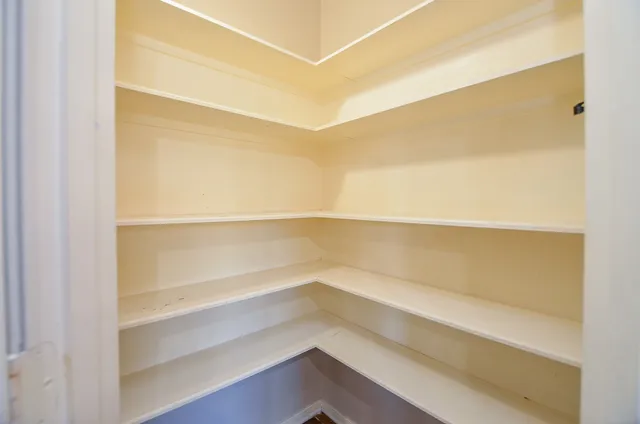 a view of an empty walk in closet
