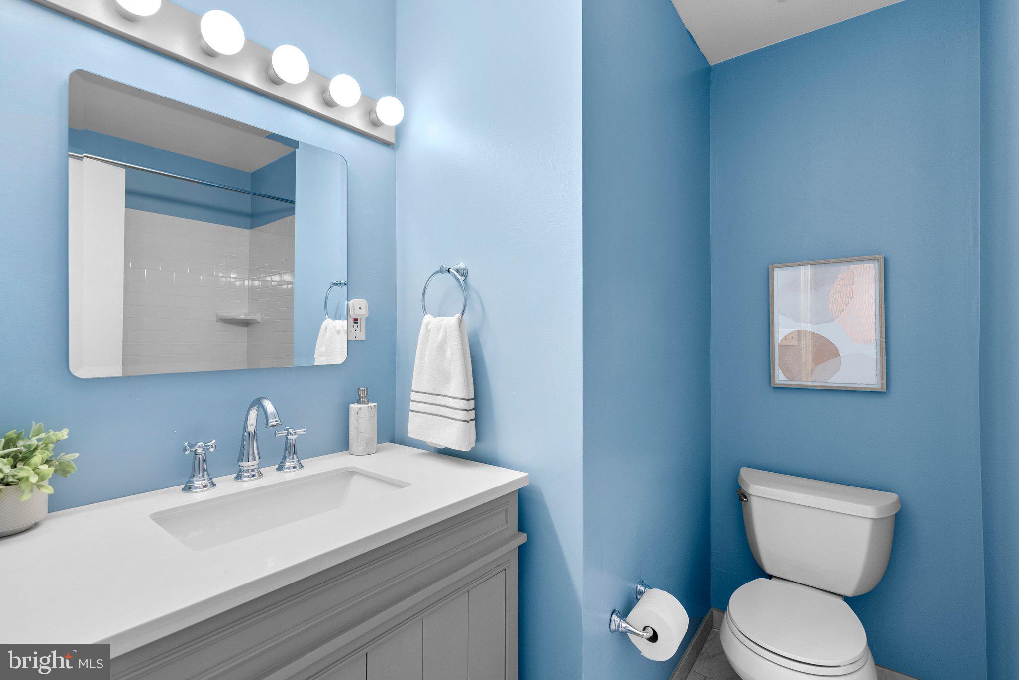 9828 Moyer Road Damascus, MD 20872 - Photo 32 of 46 a bathroom with a toilet a sink and mirror